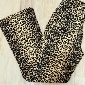 Blue Asphalt Leopard Print Bootcut Pants Size 5 Cropped Y2K Stretch
